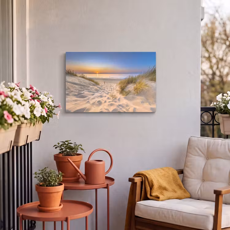 Buiten canvas - Duin - Zonsondergang - Horizon - Strand - Gras — 4