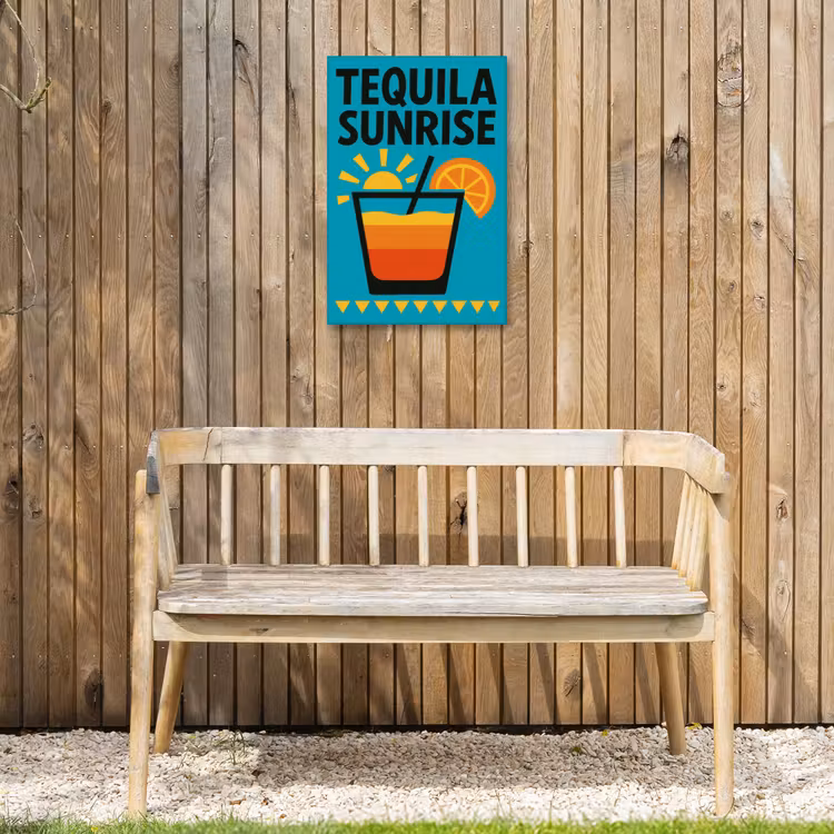 Buiten canvas - Illustratie - Tequila - Glas - Blauw — 3