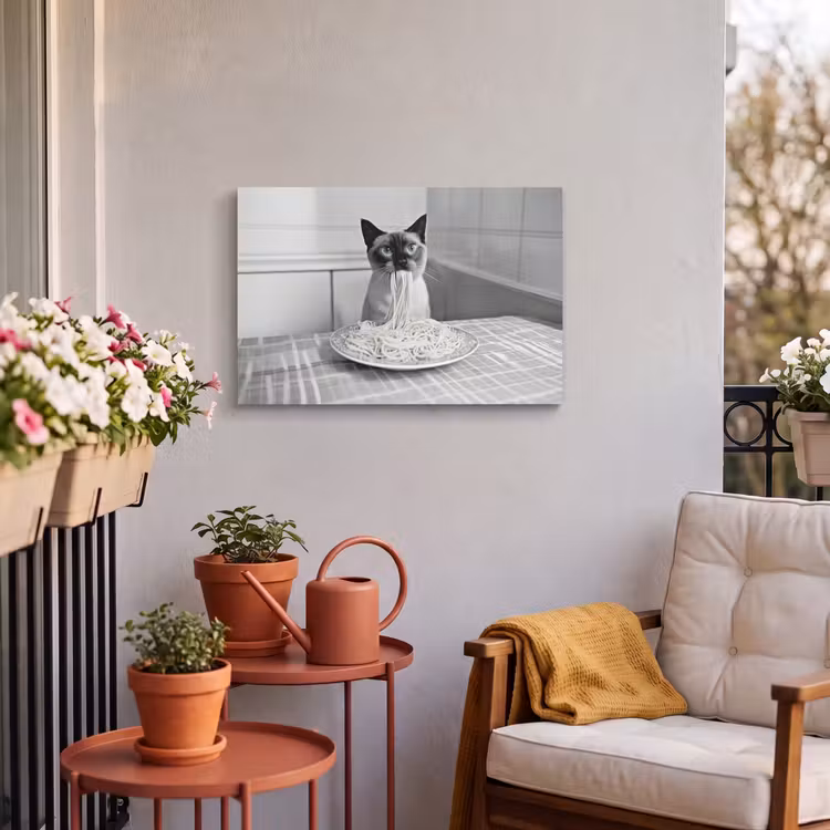 Buiten canvas - Kat - Siamees - Zwart Wit - Schattig - Dieren — 3