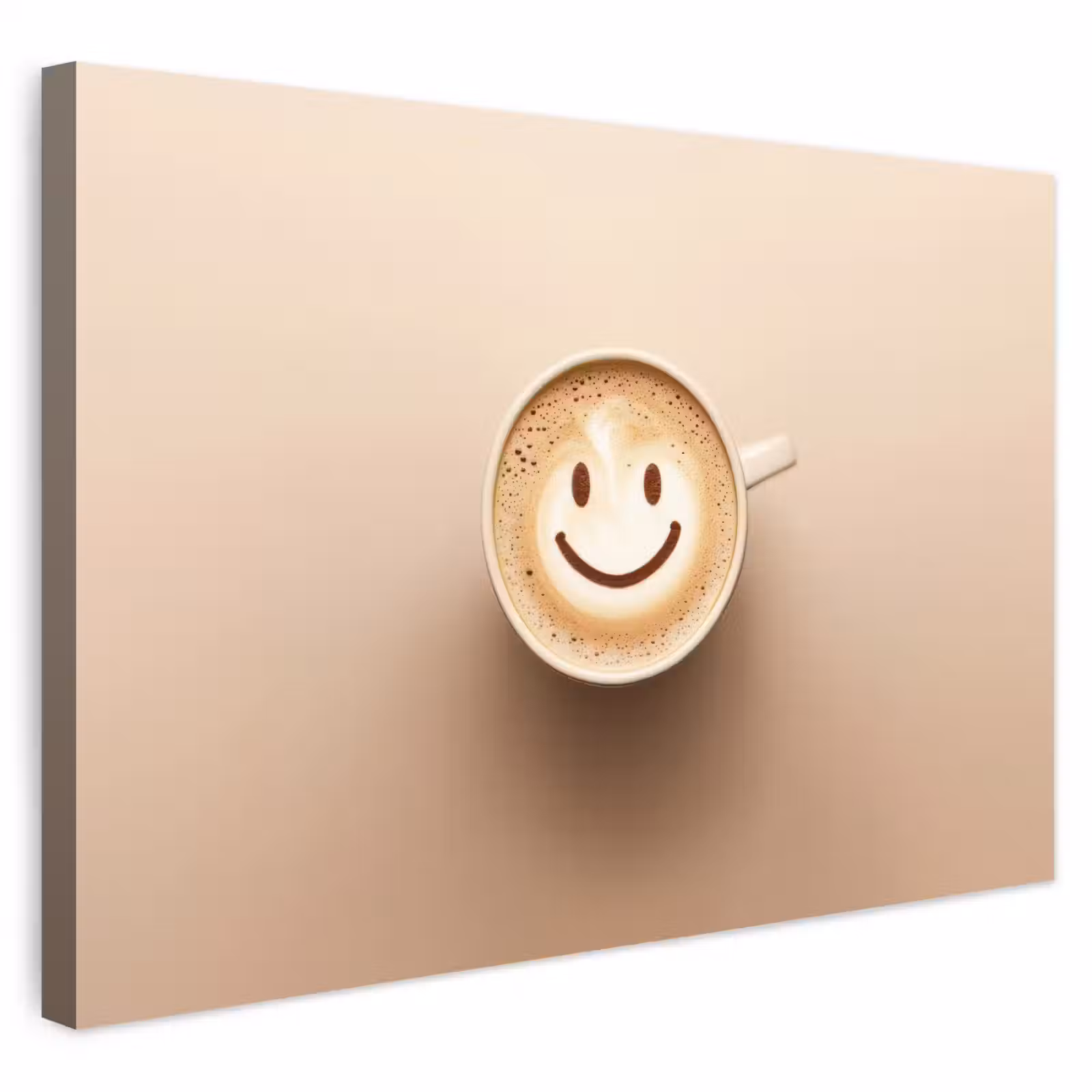 Buiten canvas - Koffie - Melkschuim - Lach - Beige — 1