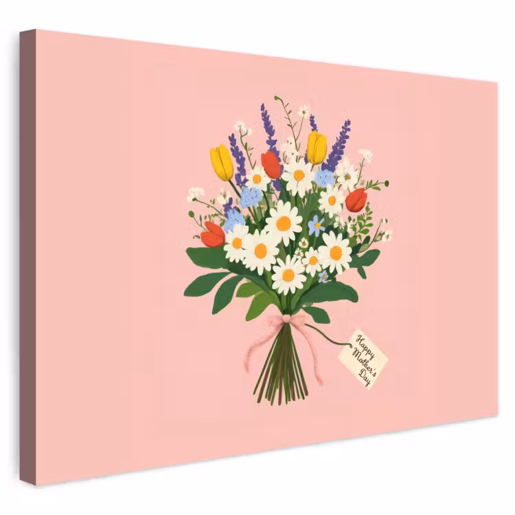 Buiten canvas - Bloemen - Lint - Kaartje — 1