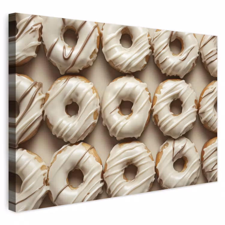 Buiten canvas - Donuts - Chocolade - Wit - Beige — 1