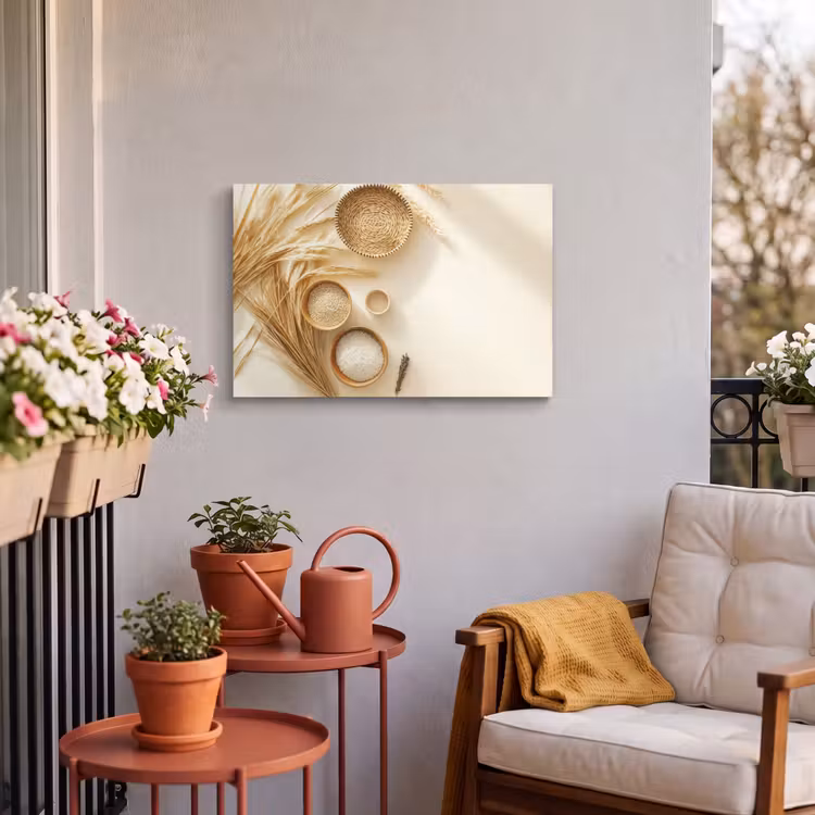 Buiten canvas - Granen - Hout - Kom - Beige — 4