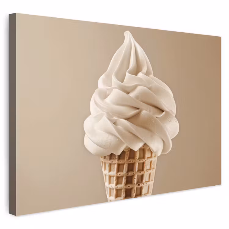 Buiten canvas - IJs - Softijs - Romig - Hoorntje - Beige — 1