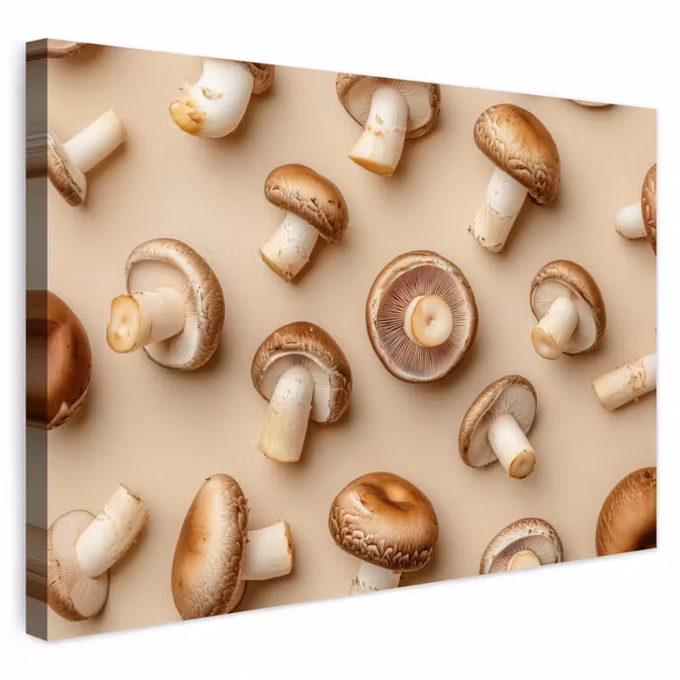 Buiten canvas - Kastanje Champignons - Beige — 1