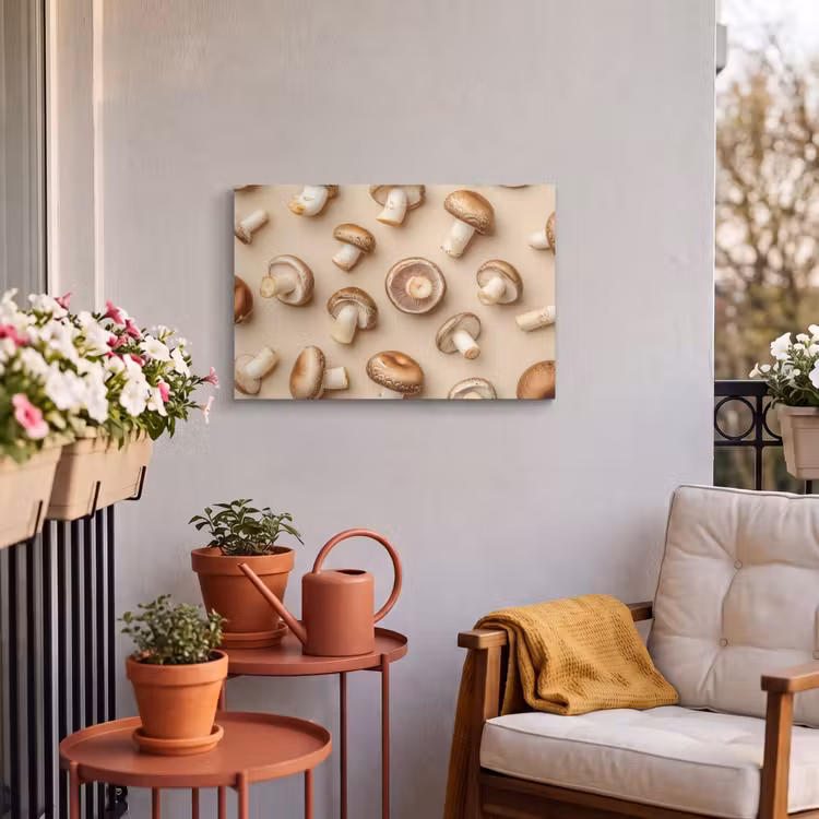 Buiten canvas - Kastanje Champignons - Beige — 4
