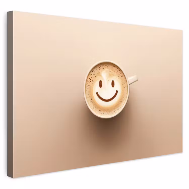 Buiten canvas - Koffie - Melkschuim - Lach - Beige — 1