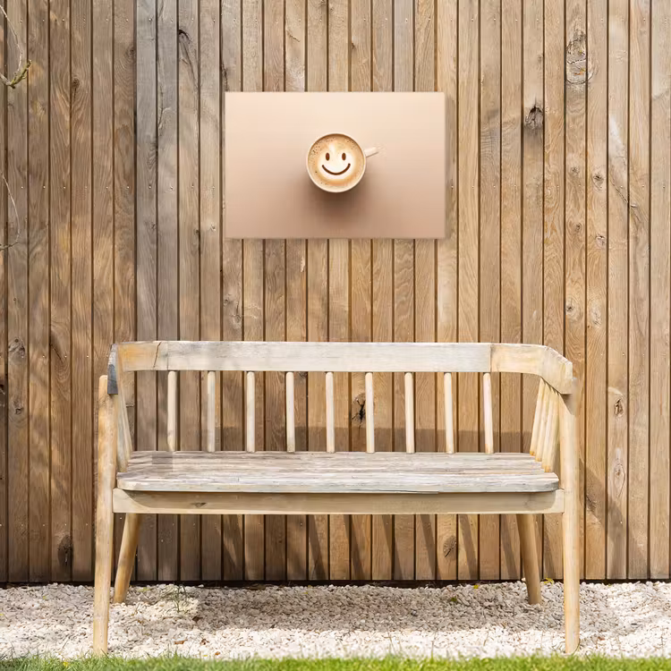 Buiten canvas - Koffie - Melkschuim - Lach - Beige — 3