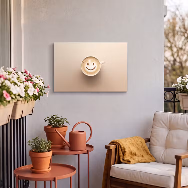Buiten canvas - Koffie - Melkschuim - Lach - Beige — 4