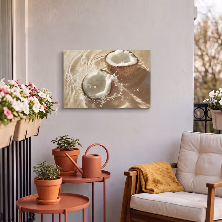 Buiten canvas - Kokosnoot - Water - Beige - Spetters — 4