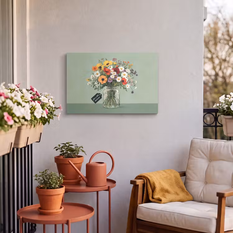Buiten canvas - Bloemen - Vaas - Kaartje — 4