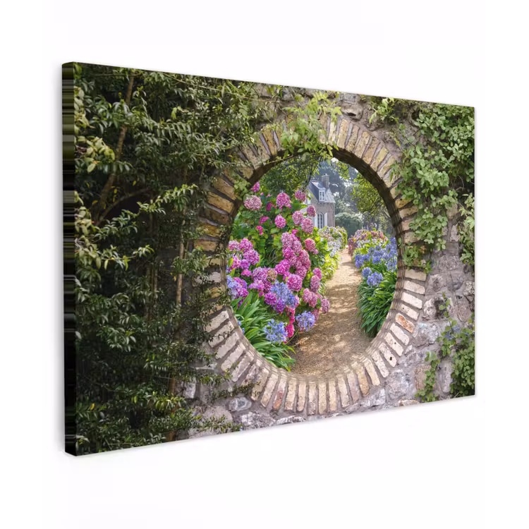 Buiten canvas - Bloemrijke tuinpoort — 1