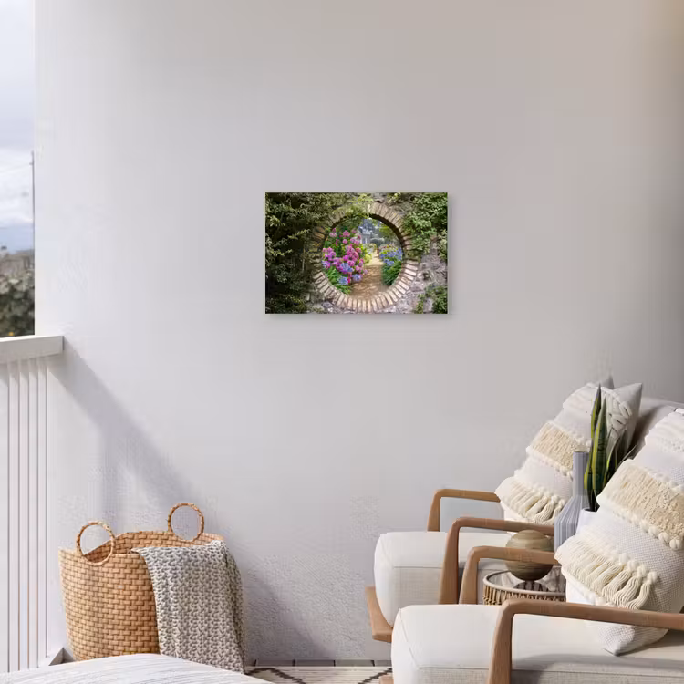 Buiten canvas - Bloemrijke tuinpoort — 4