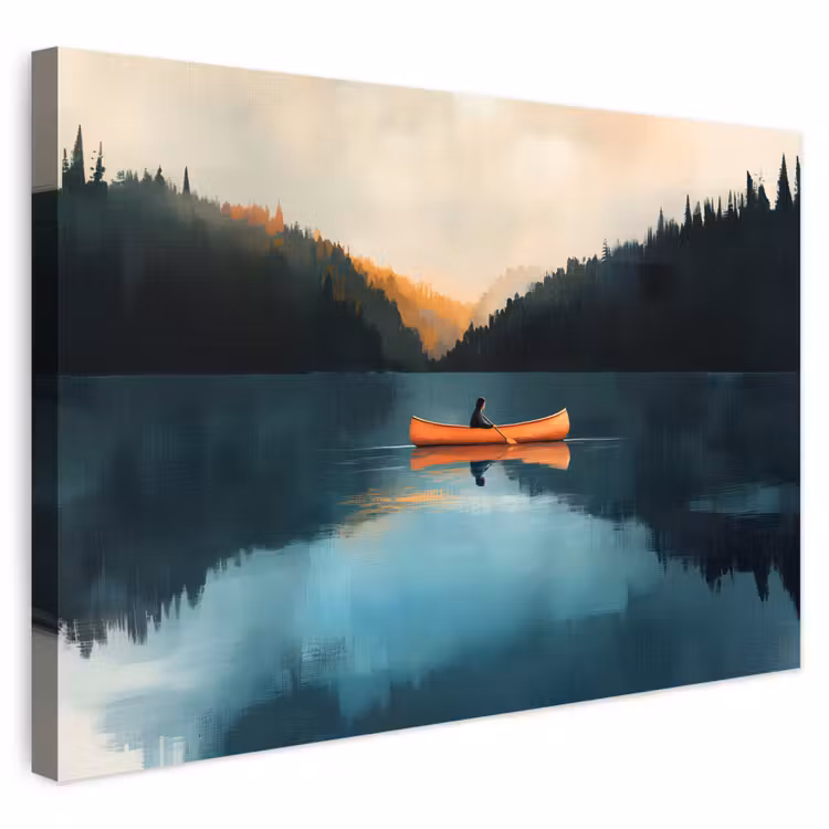 Buiten canvas - Bossen - Meer - Kano - Oranje — 1