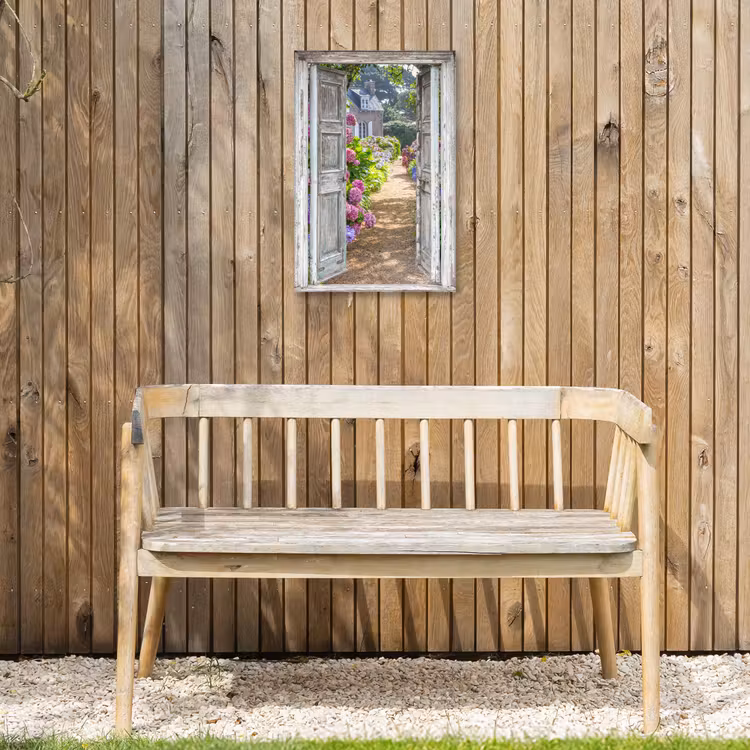 Buiten canvas - Deur naar een bloementuin — 3