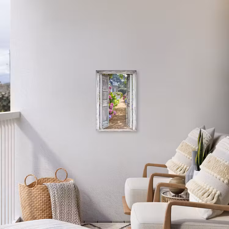 Buiten canvas - Deur naar een bloementuin — 4