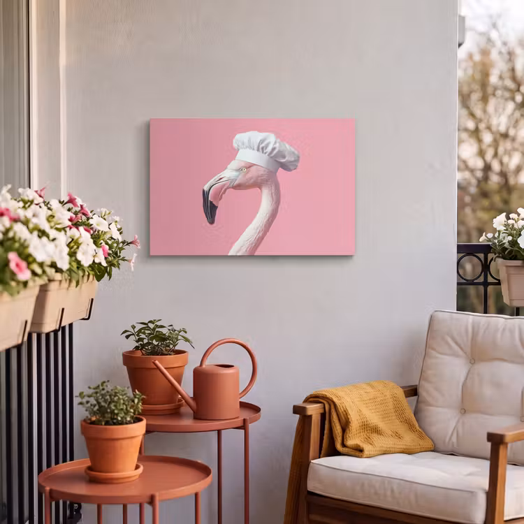 Buiten canvas - Flamingo - Roze - Koksmuts - Vogel — 4