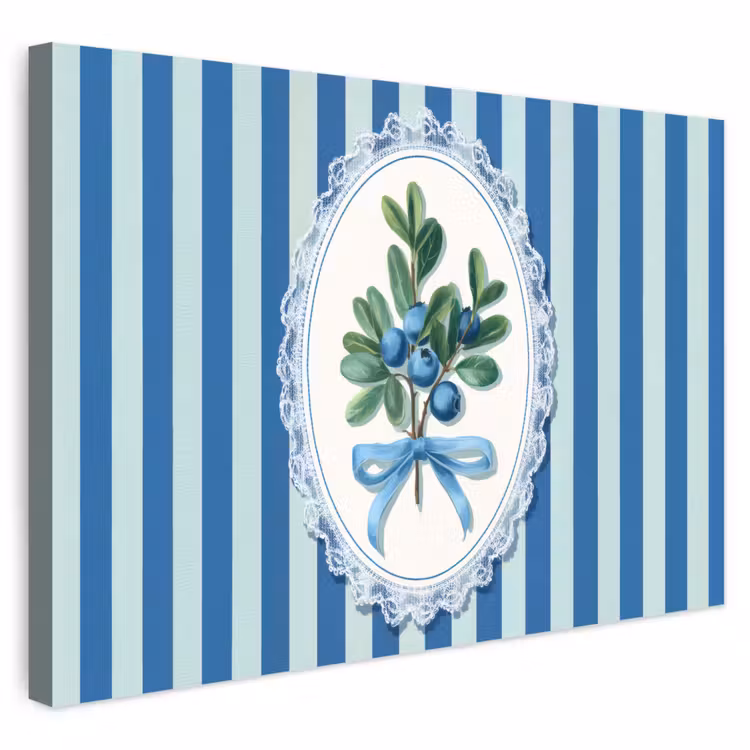 Buiten canvas - Illustratie - Bessen - Blauw - Strepen — 1