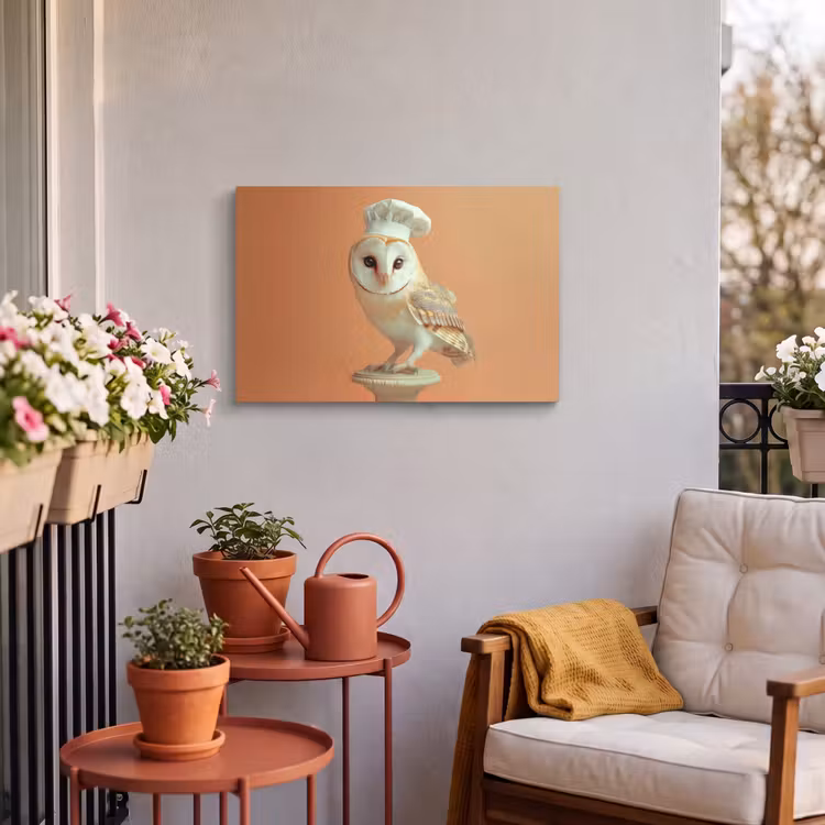 Buiten canvas - Kerkuil - Koksmuts - Oranje - Vogel — 4