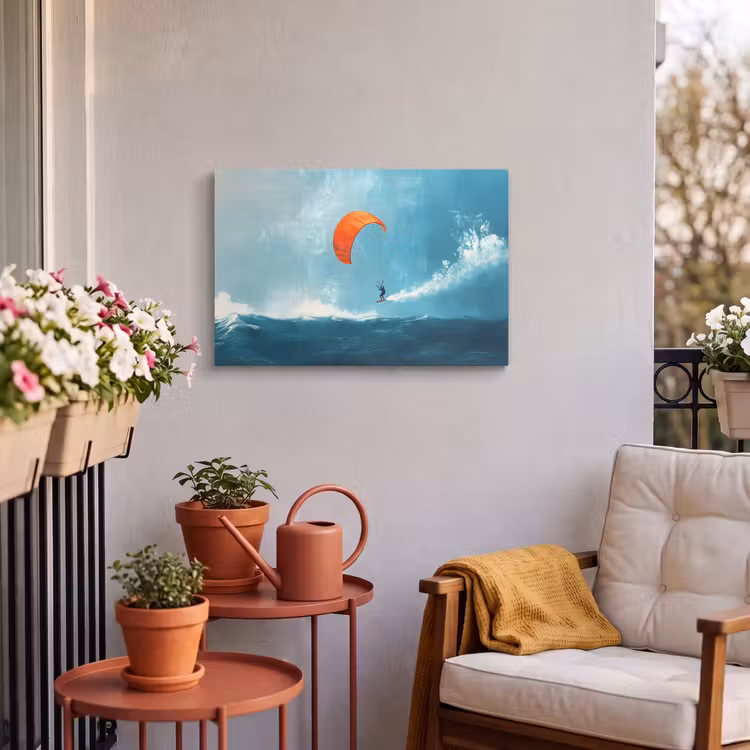 Buiten canvas - Kitesurfer - Oranje - Zee - Lucht — 4