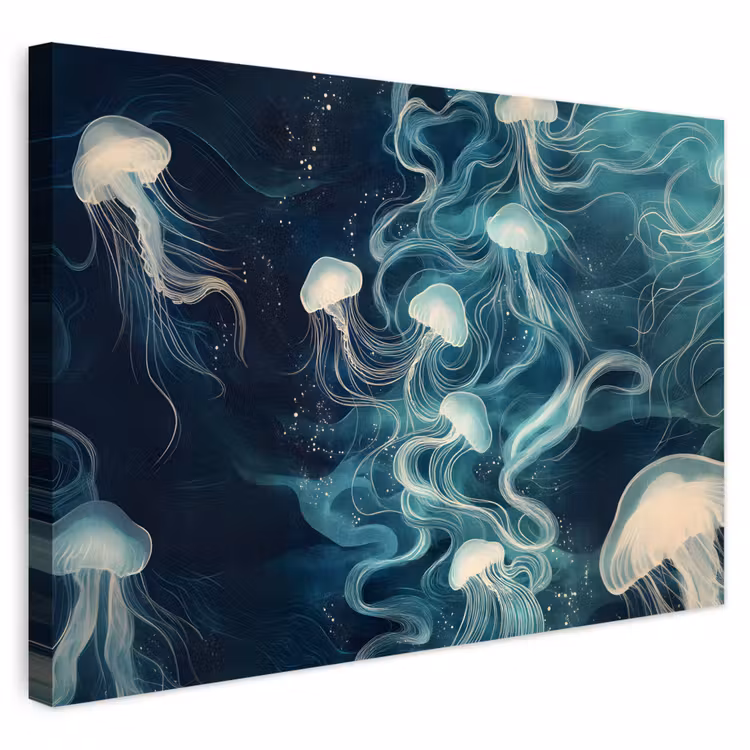 Buiten canvas - Kwallen - Zee - Wit - Golven — 1