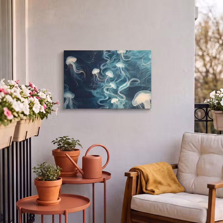 Buiten canvas - Kwallen - Zee - Wit - Golven — 4