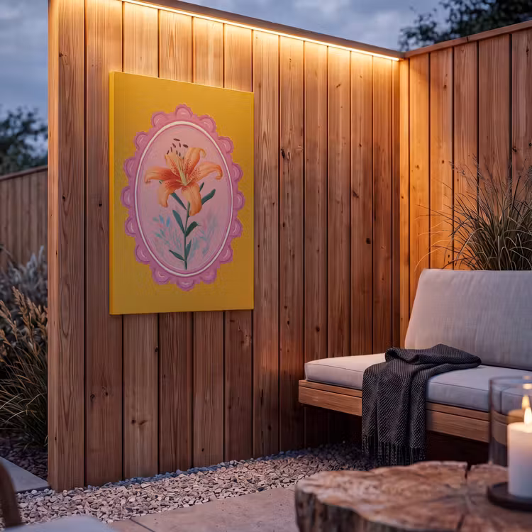 Buiten canvas - Lelie - Oranje - Lijst - Ovaal — 4