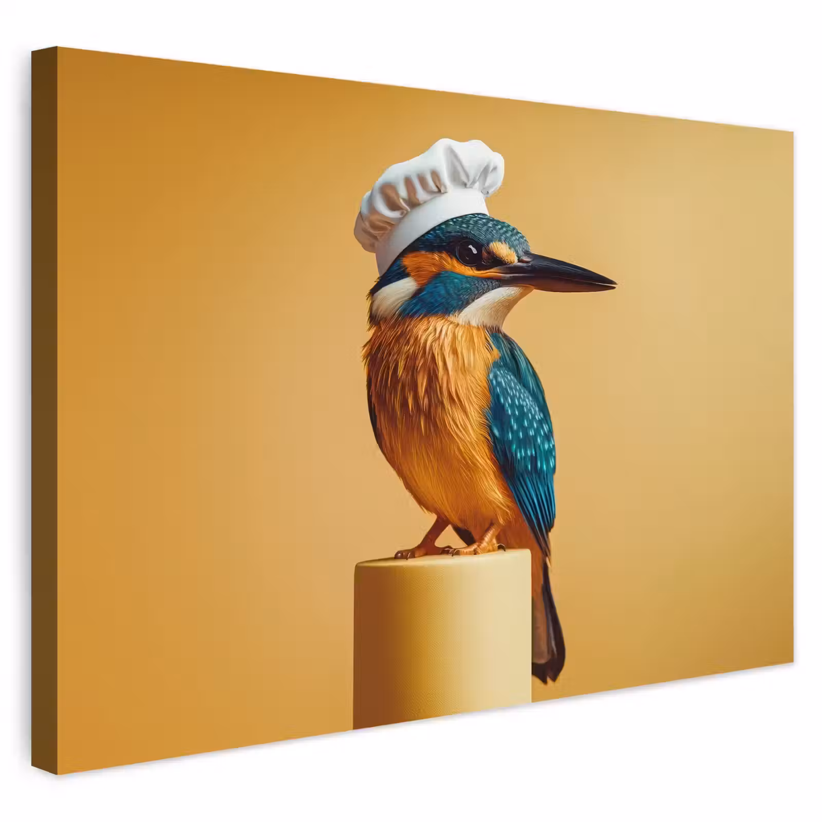 Buiten canvas - Ijsvogel - Pilaar - Koksmuts - Vogel — 1