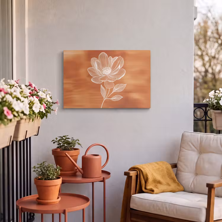 Buiten canvas - Bloem - Minimalistisch - Wit — 4