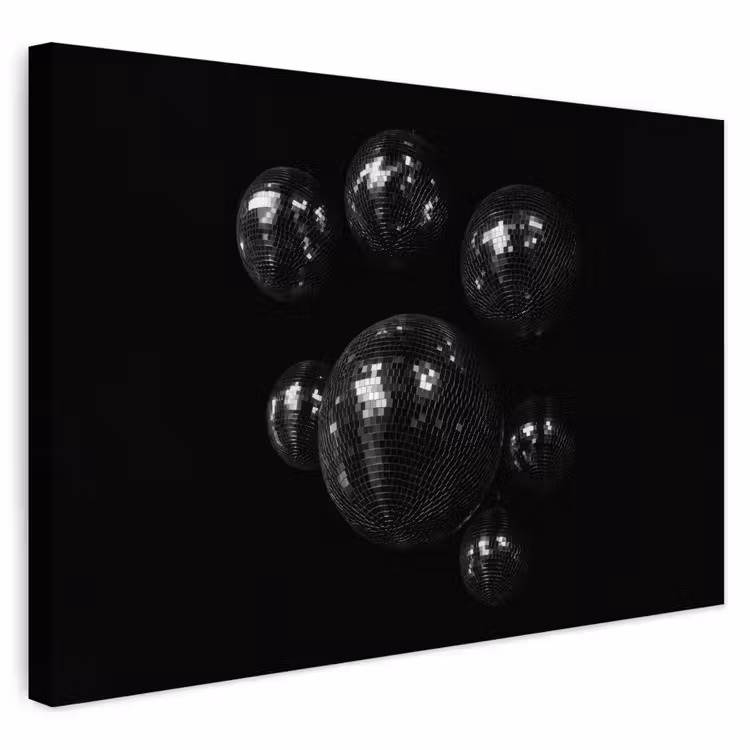 Buiten canvas - Discoballen - Minimalistisch - Zwart — 1