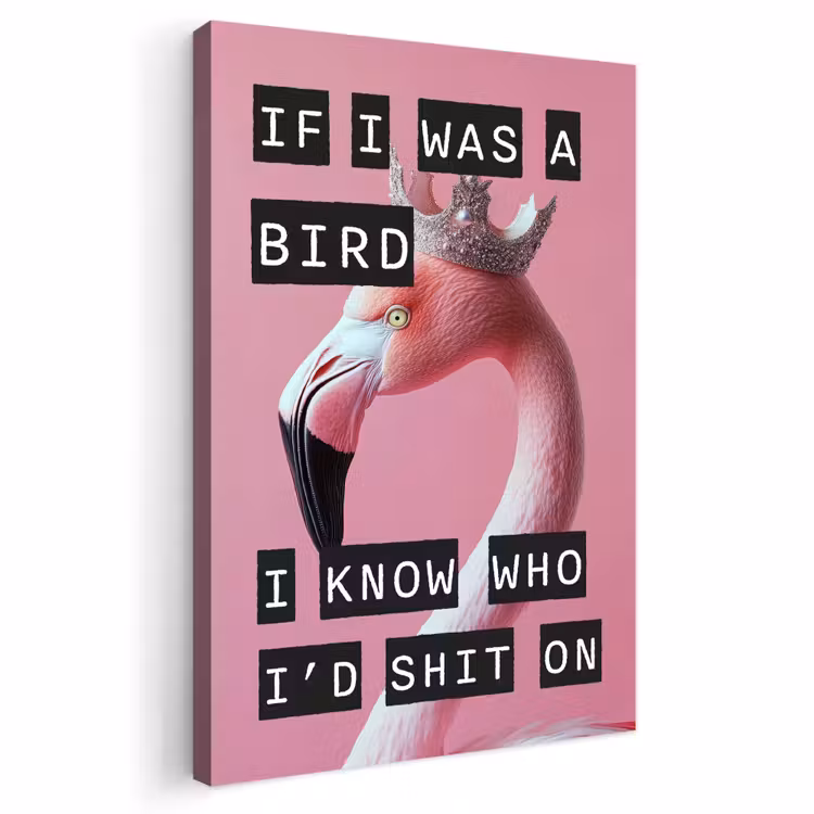Buiten canvas - Flamingo - Roze - Vogel - Decoratie — 1
