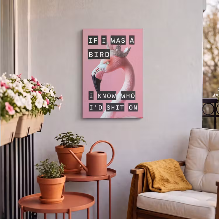 Buiten canvas - Flamingo - Roze - Vogel - Decoratie — 4