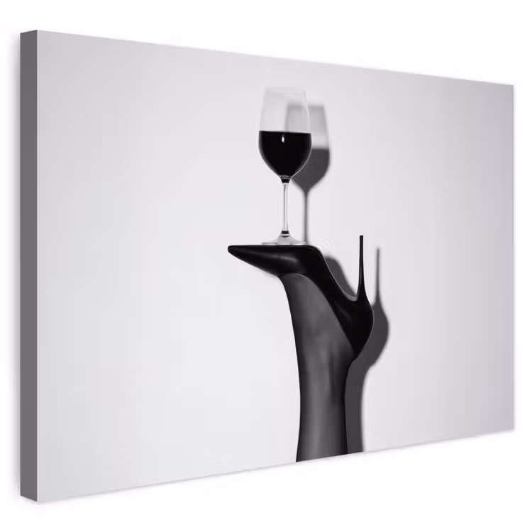 Buiten canvas - Hak - Wijn - Minimalistisch - Zwart — 1