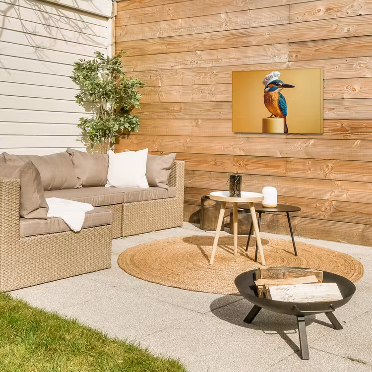Buiten canvas - Ijsvogel - Pilaar - Koksmuts - Vogel — 5