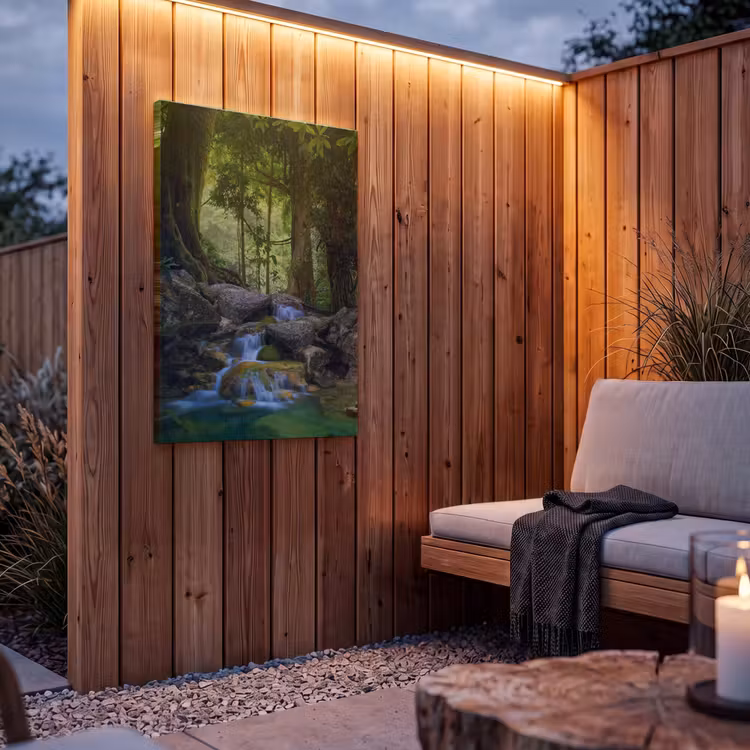 Buiten canvas - Jungle - Stenen - Water - Natuur - Planten — 4