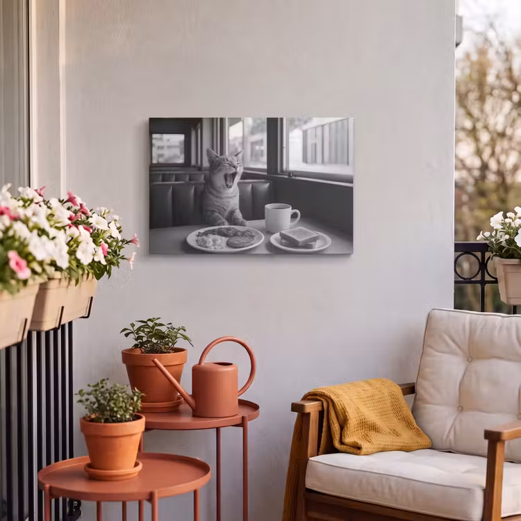 Buiten canvas - Kat - Koffie - Brood - Zwart — 4
