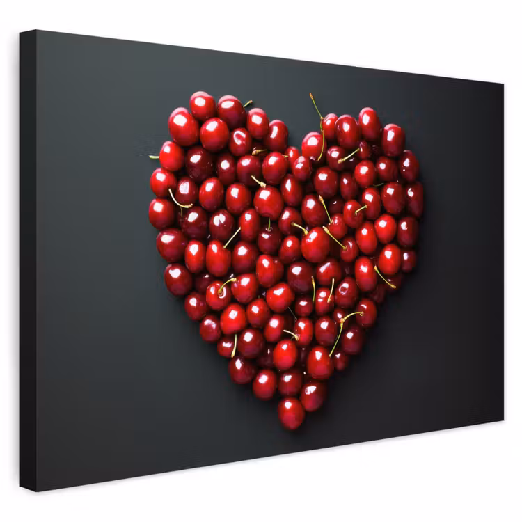 Buiten canvas - Kersen - Hart - Rood - Zwart — 1
