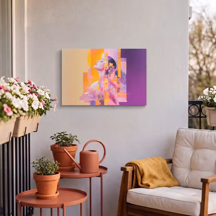 Buiten canvas - Abstract - Portret - Vrouw - Kleurrijk — 3