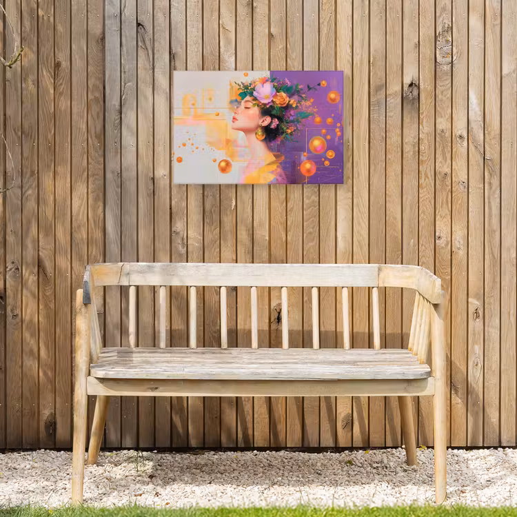 Buiten canvas - Abstract - Vrouw - Bloemenkroon - Goud — 3