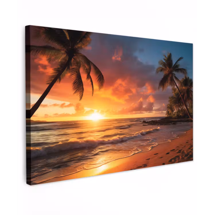 Buiten canvas - Avondrood aan Zee — 1