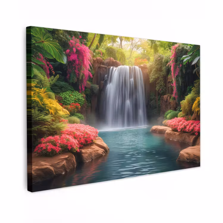 Buiten canvas - Betoverende Waterval in de Tropen — 1