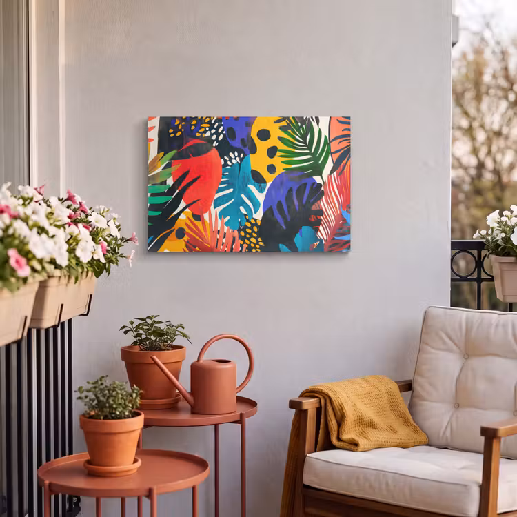 Buiten canvas - Bladeren - Vormen - Abstract - Kleurrijk — 4