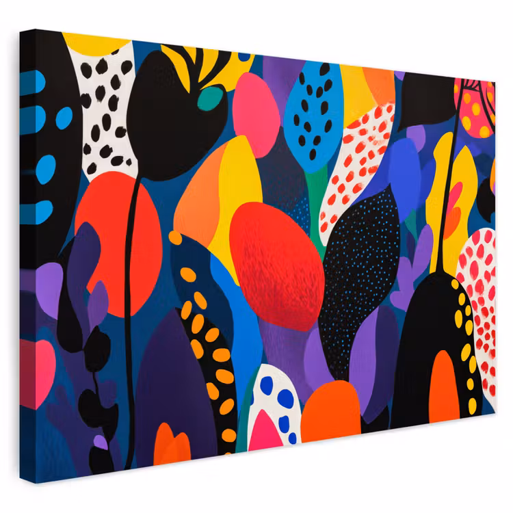 Buiten canvas - Bloemen - Bladeren - Abstract - Rood — 1