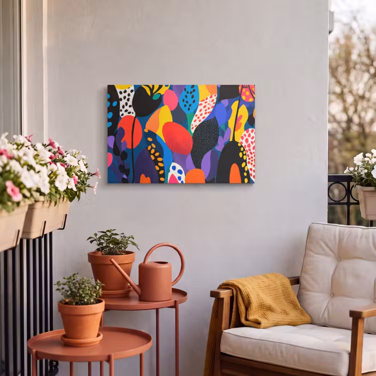 Buiten canvas - Bloemen - Bladeren - Abstract - Rood — 4
