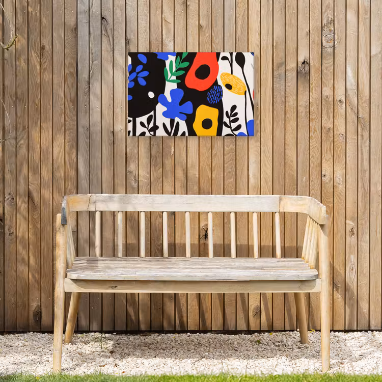 Buiten canvas - Bloemen - Bladeren - Abstract - Zwart — 3
