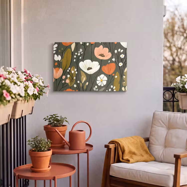 Buiten canvas - Bloemen - Illustratie - Groen — 3