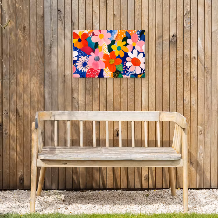 Buiten canvas - Bloemen - Kleurrijk - Stippen — 3