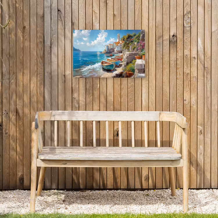 Buiten canvas - Boten - Rotsen - Zee - Zon — 3