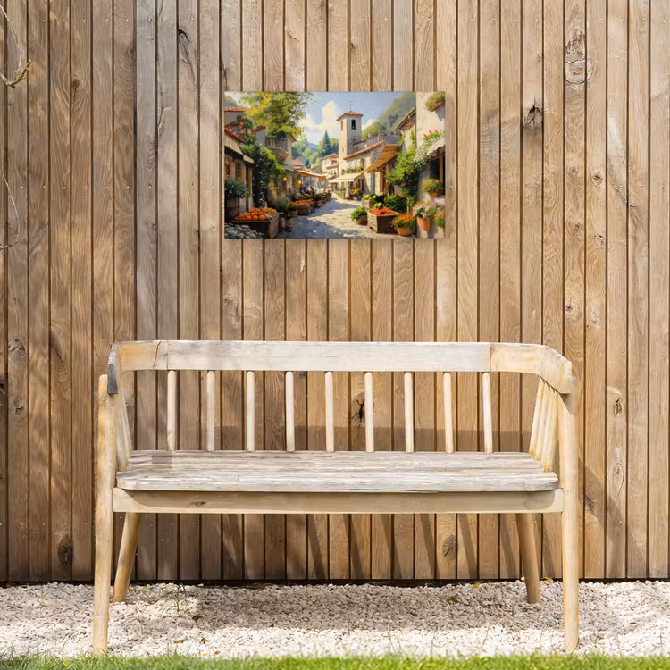 Buiten canvas - Dorp - Zon - Kraampjes - Huizen — 3