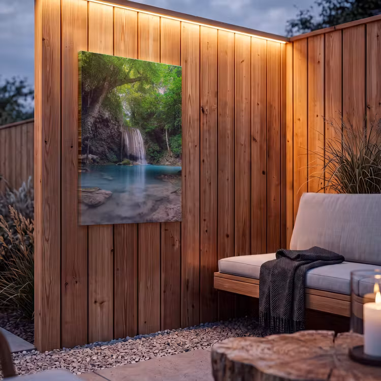 Buiten canvas - Jungle - Waterval - Planten - Water - Natuur — 4